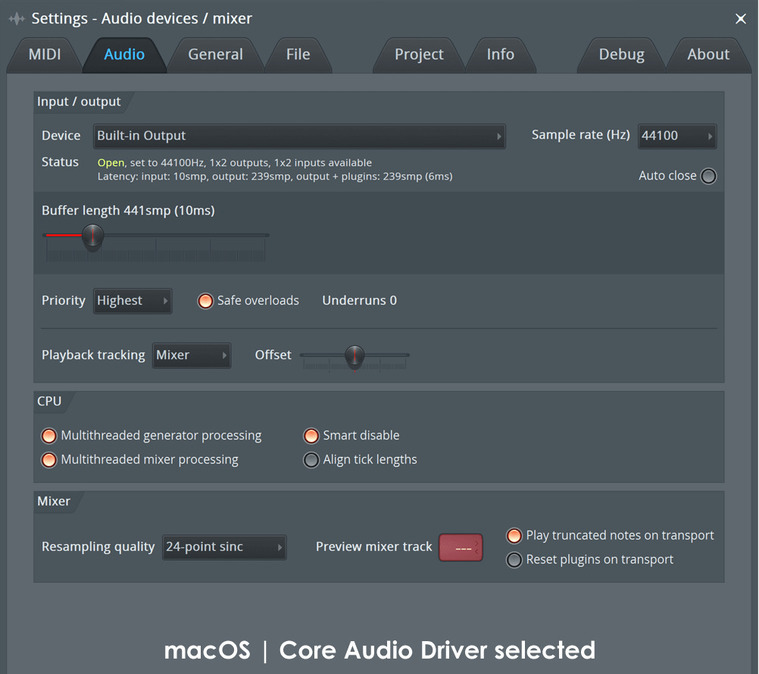 Настройки аудио на MacOS