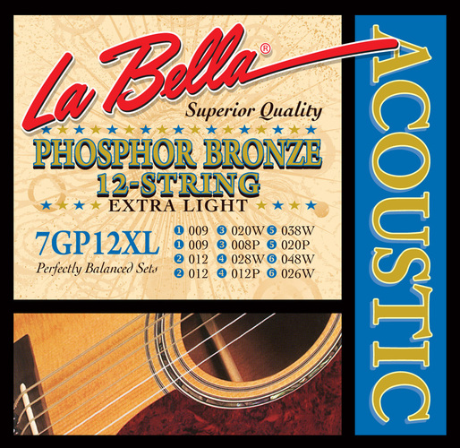Струны для акустических гитар La Bella 7GP12XL