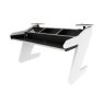 Studio Desk Virtuoso Desk Black&White Bundle with rack bay covers and PC keyboard shelf